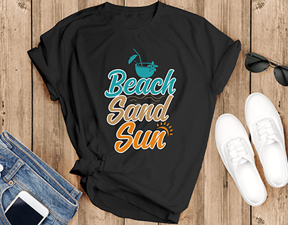 Beach Sand Sun T-shirt Design