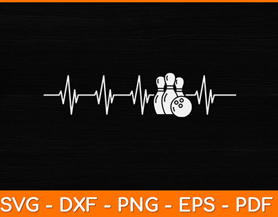 Bowling Heartbeat Funny Bowler Svg
