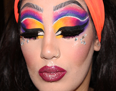 colorful drag makeup