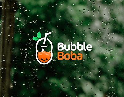 Bubble Boba tea/drink logo