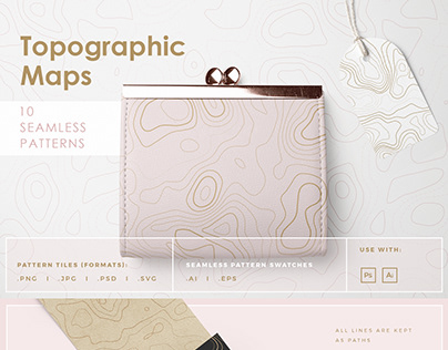 Topographic Maps Seamless Patterns