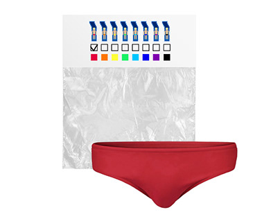 Плавки дизайн стикера Sticker for packaging swim trunks