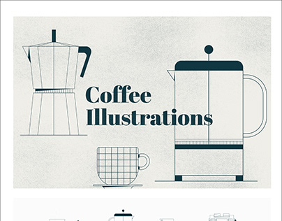 Outlined Coffee Brewing equipment Illustration