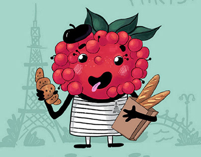 Raspberry. Brand character for bakery
