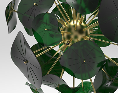 Plant Inspired Glass Chandelier