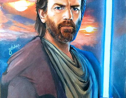 Obiwan Kenobi Star Wars oilpaint A4 painting