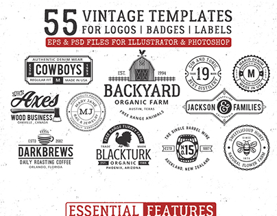 55 vintage logo templates
