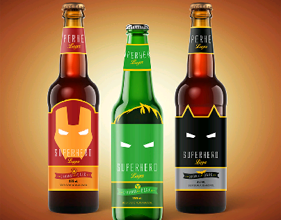 Superhero Lager Packaging design