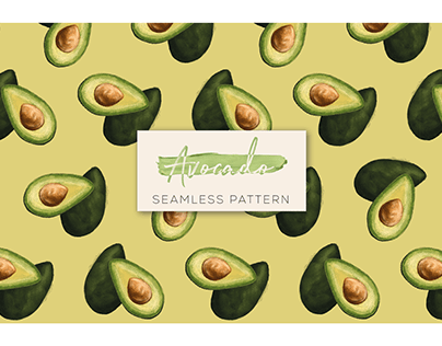 Project thumbnail - Watercolor Avocado seamless pattern design