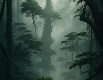 A dense jungle of trees