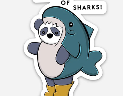 Beware of Sharks Sticker Design