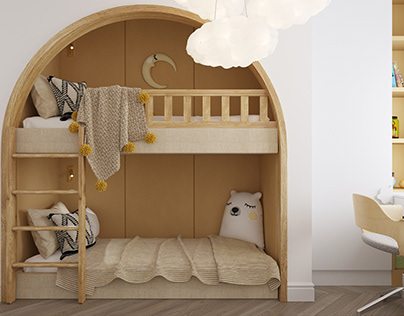 Kids' bedroom with bunk beds