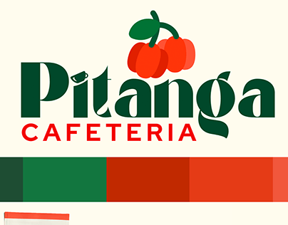 Logotipo e identidade visual Pitanga Cafeteria.