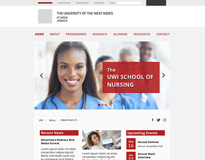 Web Design for University of the West Indies