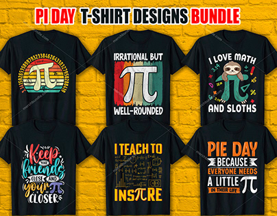 Pi Day T-Shirt Design Bundle, Pi Day T-shirt