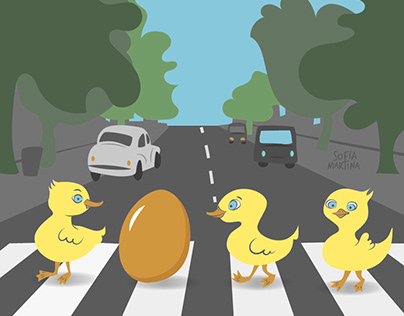 Patitos cruzando Abbey Road
