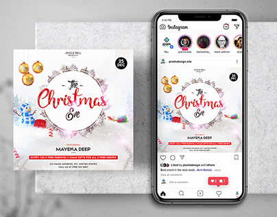 The Christmas Eve Free Instagram PSD Banner