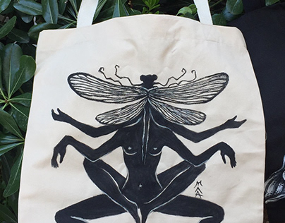 “Libellula” tote bag handmade