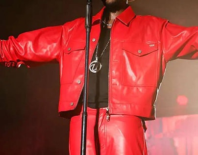 Usher The Roots Picnic 2023 Red Leather Jacket
