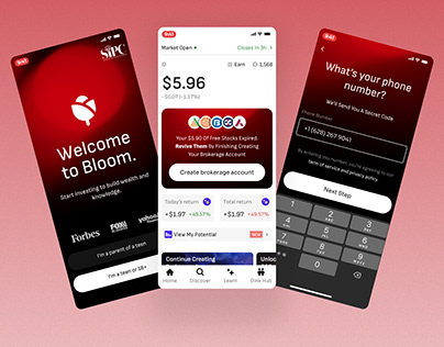 Investment mobile App screen design.