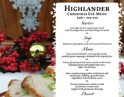 Highlander Christmas Menu
