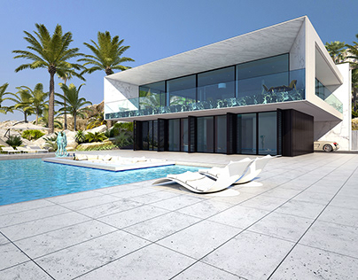 White Beach House Located In Spain