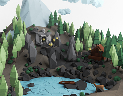 Mountain Temple /// Low poly