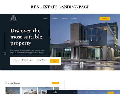 Real estate design landing page