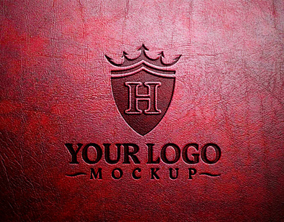 Embossed Leather Logo Mockup