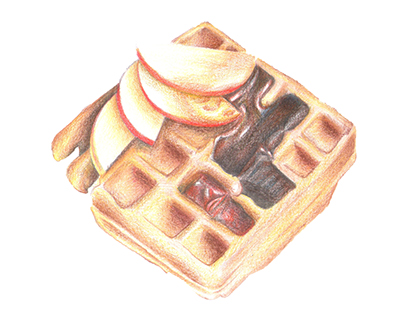 Apple Waffle by Colored pencils