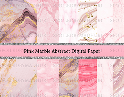 Pink marble abstract digital paper