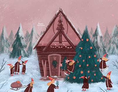 Christmas Illustration for Card