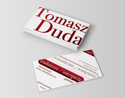 Business card for translator and interpreter