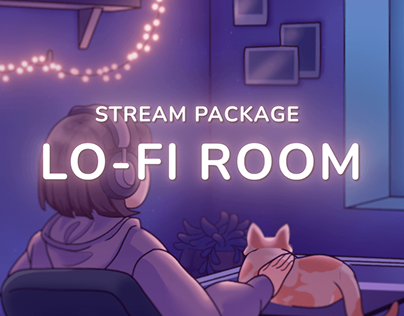 Lofi Room Twitch Overlay and Alerts Package for OBS