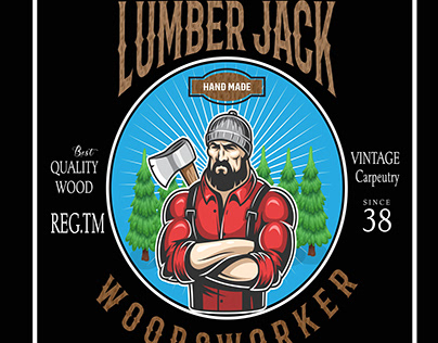 T-Shirt Design Authentic Lumber Jack Woodworker