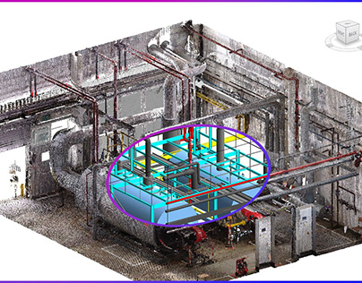 Boiler house project from point cloud