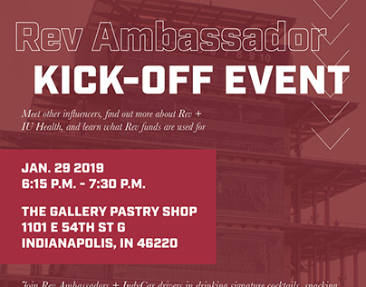 REV Indy Ambassador Kick off Event Collateral