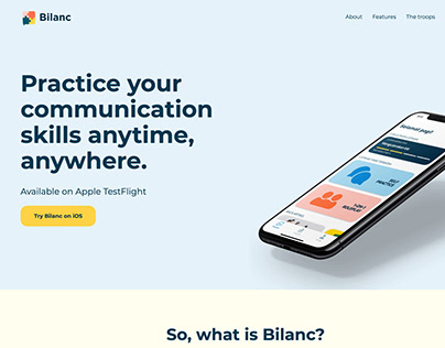 BILANC App - Landing page website