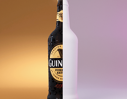 Guiness bottle product render
