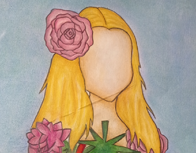 ilustración menina floral