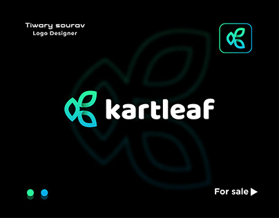 Letter K + Leaf icon logo design