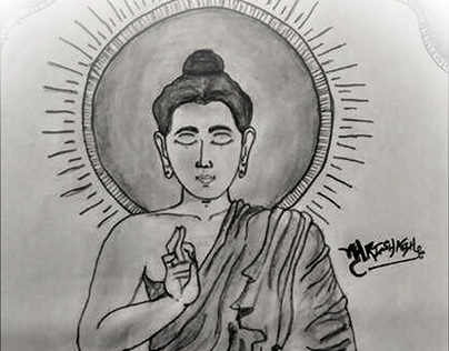 Gautama Buddha- Pencil Art| Peace & Meditation
