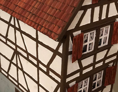 Layout of a half-timbered house. 1:20 scale.