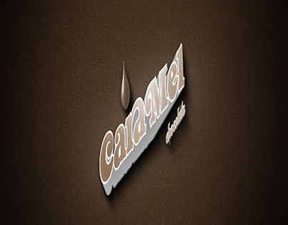 caramel chocolate 3d logo mokup desgin