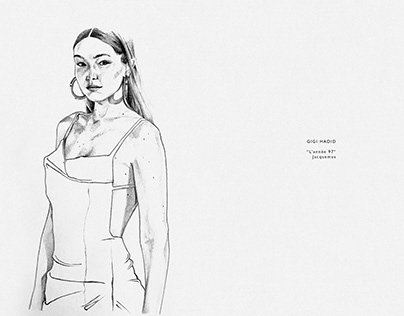 Gigi Hadid Sketch Drawing Print Poster Hand Drawn Pencil Model  #GIGI_SKETCH4 : Amazon.it: Prodotti Handmade