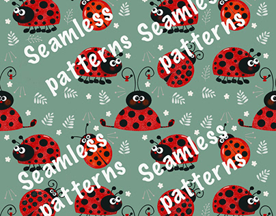 Seamless patterns with ladybug