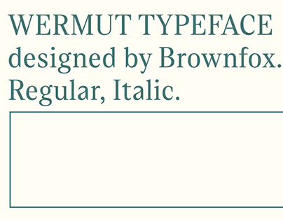 Wermut typeface