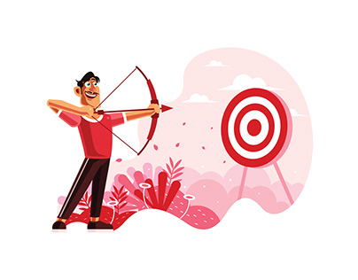 Archer aiming at a target