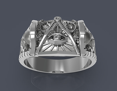 Masonic ring, 3D printable model