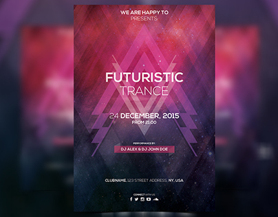 Futuristic Trance - PSD Flyer